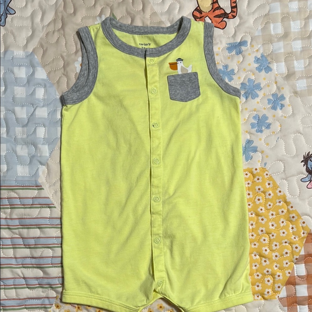 Carter's Yellow and Gray Baby Romper